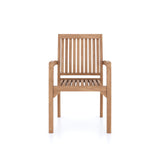 4 Henley Teak Hardwood Stacking Chairs