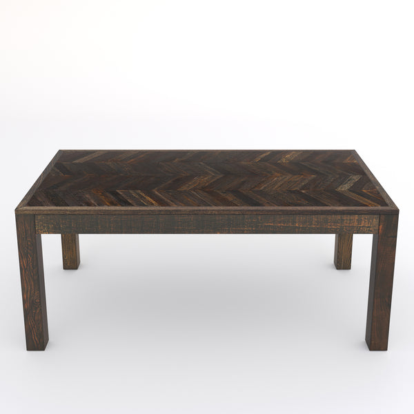 Reclaimed Teak Dining Table, Parquet Top