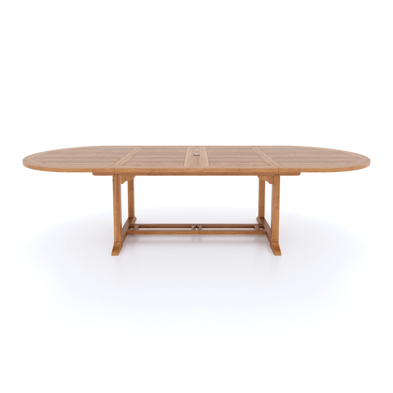 Teak Garden Furniture 2-3m Oval Extending Table, 4cm Top.