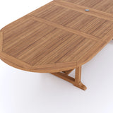 Teak Garden Furniture 2-3m Oval Extending Table, 4cm Top.
