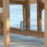 Teak Round-to-Oval 120–170cm Extending Table 4cm Top with 6 Marlow Stacking Chairs – Teak Garden Dining Set, Free Cushions