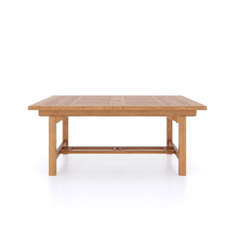 Teak Garden Furniture 180-240cm Rectangle Extending Table, 4cm Top.