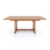 Giant Teak Set 2-3m Rectangle Extending Table 4cm Top (12 Oxford Stacking Chairs) Cushions included.