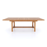 Teak Garden Furniture Rectangle 180-240cm Extending Table 4cm Top (8 Henley Stacking Chairs) Cushions included.