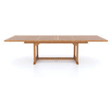 Giant Teak Set 200cm to 300cm Rectangle Extending Table with 12 Henley Stacking Chairs