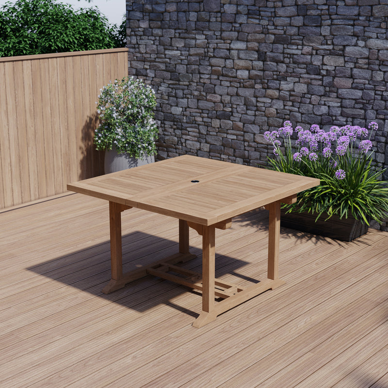 Teak Garden Furniture 120cm-170cm Square to Rectangle Extending Table