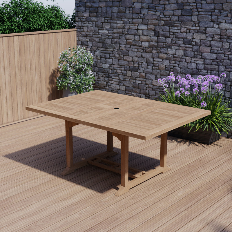 Teak Garden Furniture 120cm-170cm Square to Rectangle Extending Table