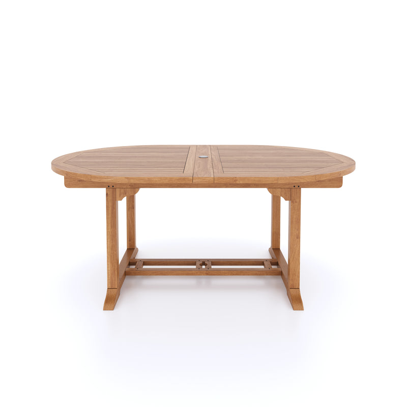 Teak Garden Furniture Oval 180-240cm Extending Table, 4cm Top.