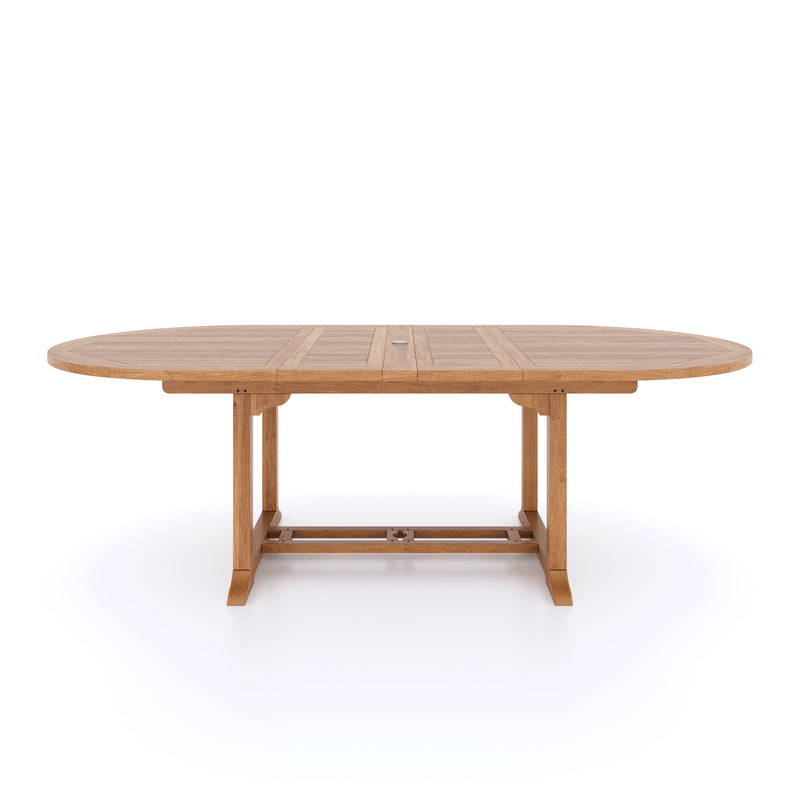 Teak Garden Furniture Oval 180-240cm Extending Table, 4cm Top.