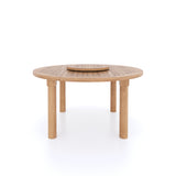 Teak Garden Furniture Set 150cm Maximus Round Table 4cm Top (6 Henley Stacking Chairs) Cushions included.