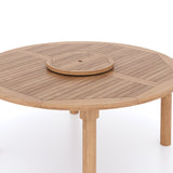 Teak Set 180cm Maximus Round Table 4cm Top (8 San Francisco Chairs) Cushions included.