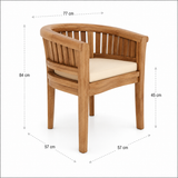 6 Seater Teak Garden Dining Set - 2m Sunshine Oval Table with 4 Henley Stacking Chairs & 2 San Francisco Chairs