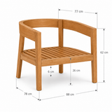 Santorini Teak Garden Lounge Chair