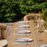 Teak Oval 2-3m Extending Table 4cm Top (2 San Francisco Chair, 2 San Francisco Bench) Free Cushions.