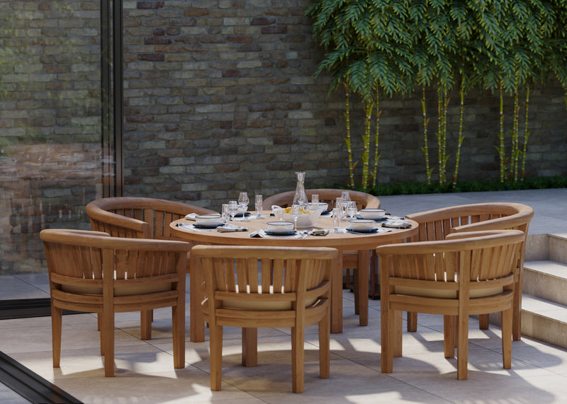 Luxor 150cm Maximus Round Table Table, 4cm Top (6 San Francisco Chairs) Cushions included.