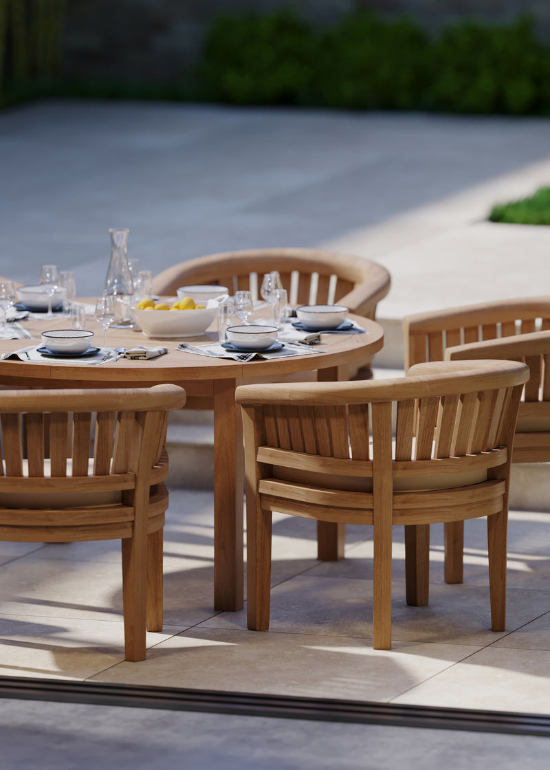 Luxor 150cm Maximus Round Table Table, 4cm Top (6 San Francisco Chairs) Cushions included.