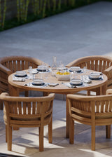 Luxor 150cm Maximus Round Table Table, 4cm Top (6 San Francisco Chairs) Cushions included.