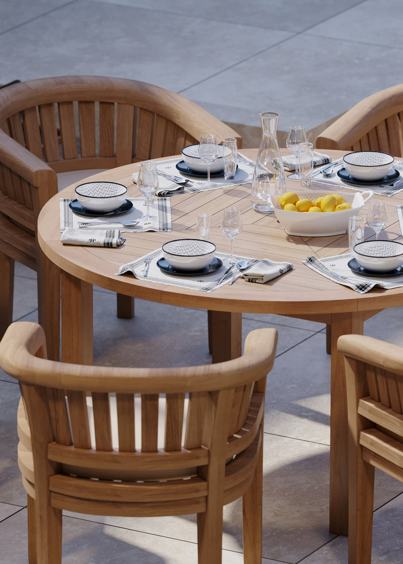 Luxor 150cm Maximus Round Table Table, 4cm Top (6 San Francisco Chairs) Cushions included.