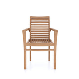 Teak Garden Furniture Oxford Stacking Chairs 4 Pack (cushions Included)