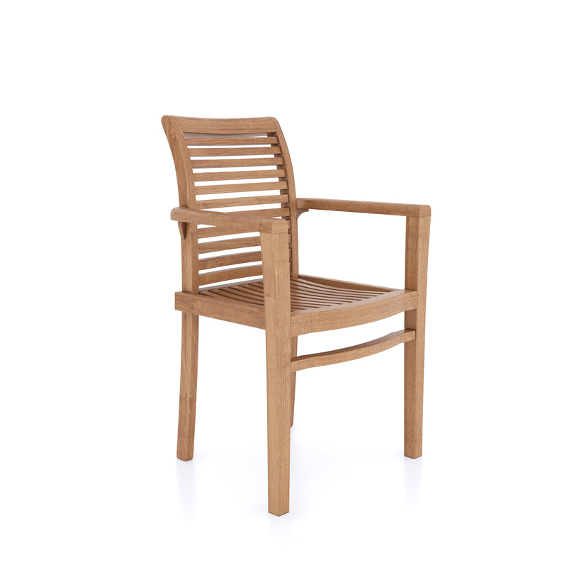 7-Day Delivery - Teak Garden Furniture Set 2m Sunshine table 4cm Top (with 6 Stacking Chairs) Cushions included.