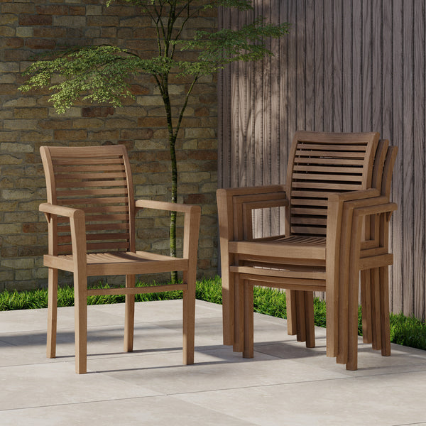 2 Oxford Stacking Chairs with cushion