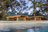 Reclining Teak Garden Sun Lounger - Leg Lift