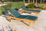 Reclining Teak Garden Sun Lounger - Leg Lift