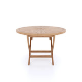 120cm Sunshine Round Teak Folding Table 4cm Table Top