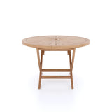 120cm Sunshine Round Teak Folding Table 4cm Table Top