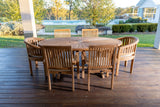6 Seater Teak Garden Dining Set - 2m Sunshine Oval Table with 4 Henley Stacking Chairs & 2 San Francisco Chairs