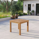 90cm Square Fixed Teak Garden Dining Table - 4cm Top
