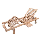 Teak Reclining Sun Lounger (Leg Lift) with Cushion (Price for 1)