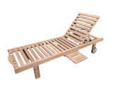 Teak Reclining Sun Lounger (Leg Lift) with Cushion (Price for 1)