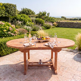 120cm to 170cm Round to Oval Extending Teak Table - Premium Extending Outdoor Table - UK and Ireland garden setting - image 2
