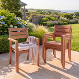 4 x Marlow Teak Stacking Chairs with Cushions - Contemporary Outdoor Seating Chair Set - UK and Ireland garden setting - image 2