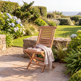 2 x Hampton Teak Folding Chairs With Cushions: Effortless Comfort In A Compact Teak Design - UK and Ireland garden setting - image 3