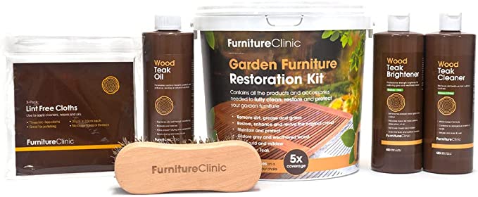 Teak Garden furniture restoration kit.