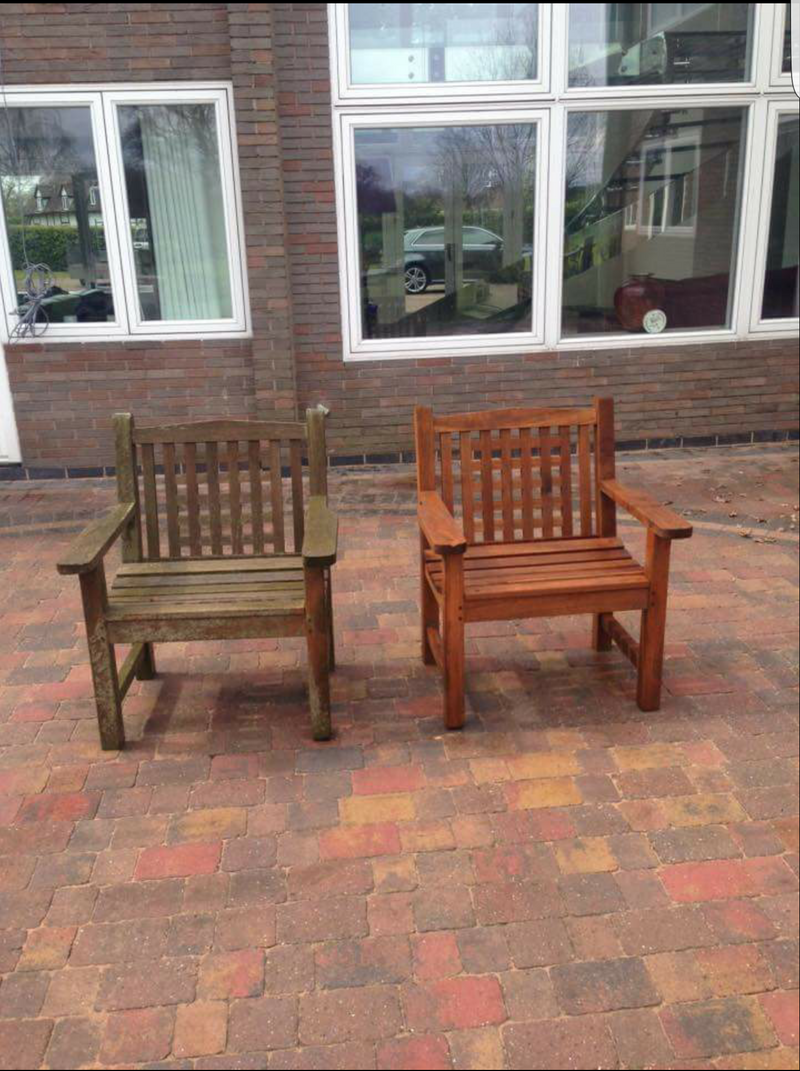 Teak Garden furniture restoration kit.